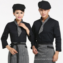 high quality 2015 hot sell short sleeve Western Restaurant stylish receptionist hotel uniform for front desk staff